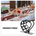 thumbnail image 3 of 2 servilleteros con forma de corazón, dispensadores de pañuelos creativos, decorativos, de pie, de metal negro, para mesa de comedor., 3 of 7