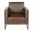 thumbnail image 5 of Industrial 1-Piece Lounge Chair with Brown Faux Leather and Espresso Wood by LumiSource., 5 of 5