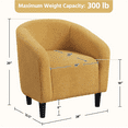 thumbnail image 6 of Topeakmart Modern Upholstered Boucle Accent Club Chair for Living Room, Mustard Yellow, 6 of 8