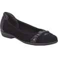 thumbnail image 2 of Women's Walking Cradles Freya Ballet Flat Black Nubuck/Patent Lizard Print 8 XW, 2 of 7