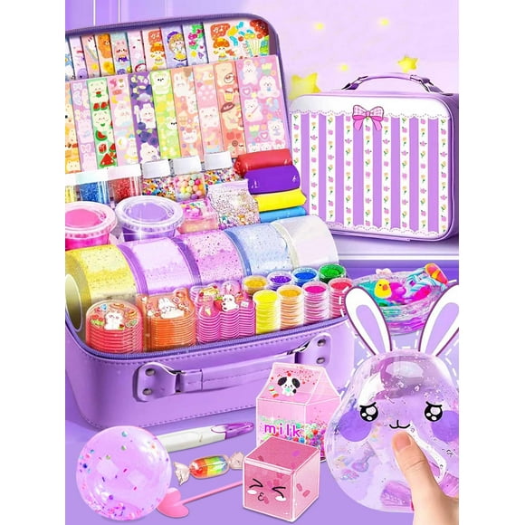 Jimcii Nano Tape Bubble Kit for Kids with Cute Cartoon Handbag Nano Tape Squishy Maker Kit Nano Tape Bubbles Nano Bubble Tape Kit