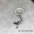 thumbnail image 5 of Fashion Cartoon Sleepy Moon Animal Bear Keychain Stainless Steel Crescent Bag Car Pendant Keyring Jewelry Birthday Gift, 5 of 5