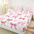 thumbnail image 3 of jejeloiu Kawaii Dot Bowknot Bed Sheets,Cartoon Bow King Sheets,Pink Bow Bowtie Sheet Set For Children,Breathable Home Decor,4-Piece, 3 of 7