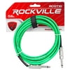 Rockville RCGT10G 10' 1/4'' TS to 1/4'' TS Instrument Cable-Green 100% Copper