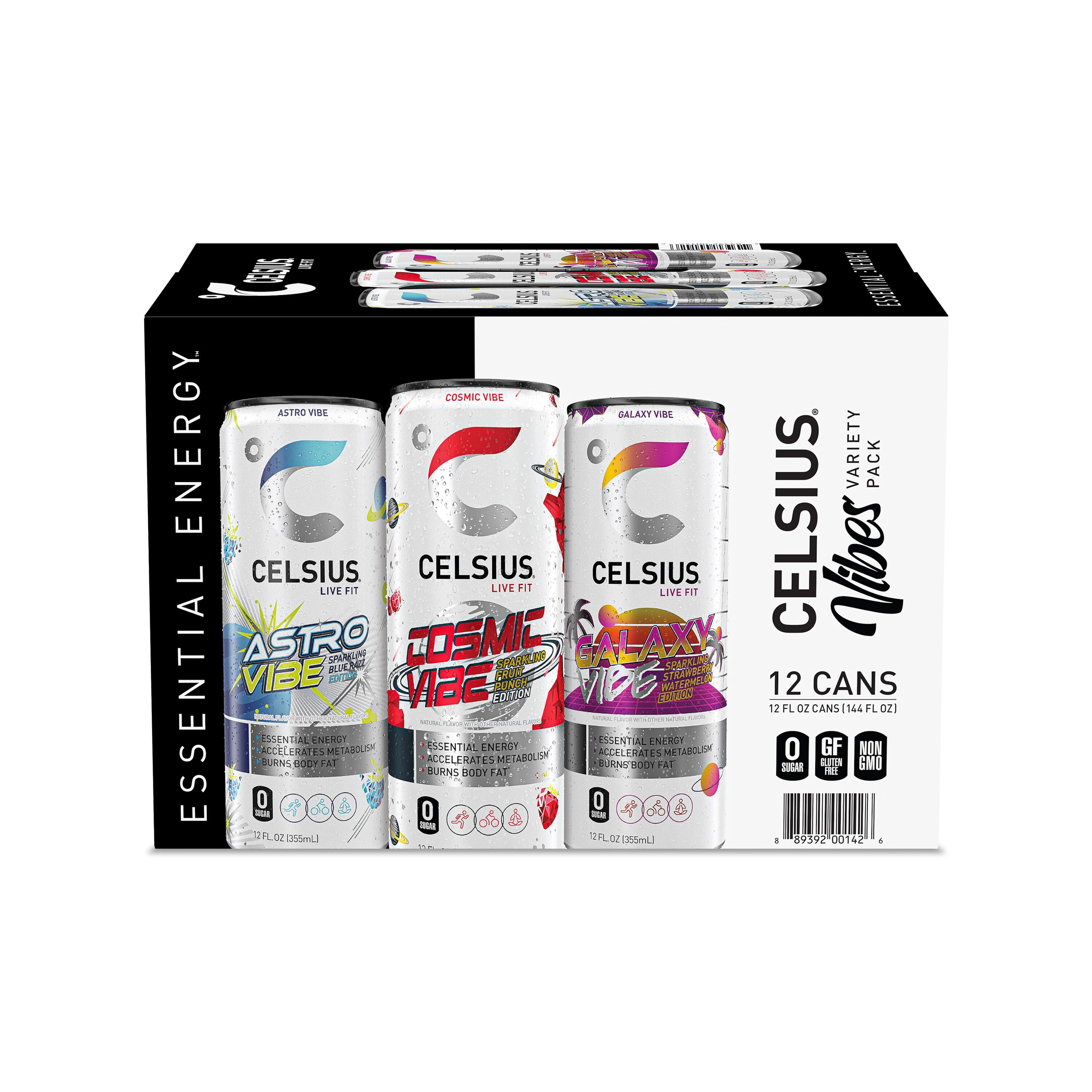 CELSIUS Sparkling Space Variety Pack, Functional Energy Drink 12 fl oz (Pack of 12)