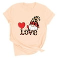 thumbnail image 5 of Valentine's Day Tshirt for Women Short Sleeve Crewneck Heart Graphic Print Pullover Top for Romantic Beige-2 S, 5 of 7