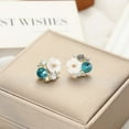 925 Silver Needle Korean Fashion Flower Stud Earrings For Women