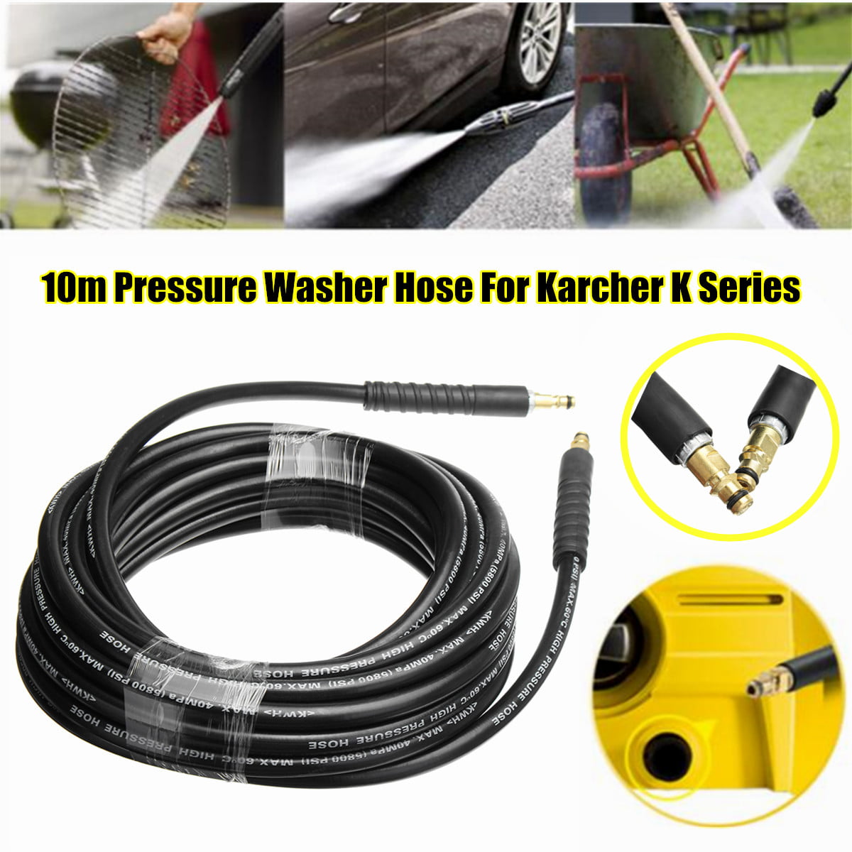Washer Hose Extension Washer Tube High Pressure Water Cleaning Hose Universal Practical Durable for K2 K3 K for Auto 10 Meters