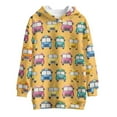 thumbnail image 4 of Psesaysky Girls Sweatshirt Long Sleeve Hoodie Dress Pullover Sweater Oversized School Bus Print Clothes Kids Outfits Tops with Pocket for 7-8 Years, 4 of 7