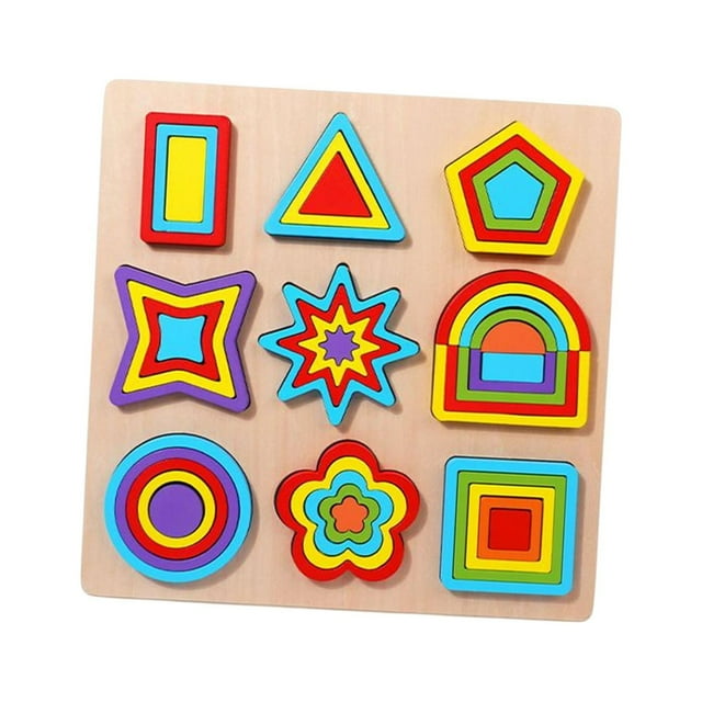 lionlar Casse-Têtes de Formes Activité Jouet Sensoriel Planche Géométrique Colorée Planche d'Association de Formes A