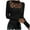 Black, variant on GigrtiJin Womens Fall Hollow out Top Long Sleeved Casual Mock Neck Pullover Blouse Ladies Solid Color Slim Shirts