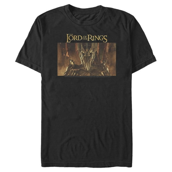 Men's The Lord of the Rings Fellowship of the Ring Sauron Movie Poster Graphic Tee Black 3X Large