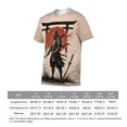 thumbnail image 6 of LAOLIUSN Men’s All Over Print Graphic T-Shirt, Japanese Samurai Ronin Katana Rising Sun Torii Dragon Sakura 3D Printed Streetwear Tee, Short Sleeve Crewneck, S-4XL, 6 of 7