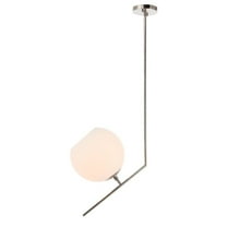 Home Decor Ryland 1 Light Chrome And Frosted White Glass Pendant