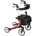 thumbnail image 1 of HOMCOM Folding Rollator Walker with Large Seat, Backrest, Baf, Red, 1 of 10