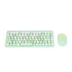 thumbnail image 1 of USB Keyboard Mouse Wireless Cute Mix Color 86 Keys Retro Round Concave Keycap 1200DPI Gaming Keyboard Mouse Green, 1 of 4