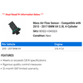 thumbnail image 2 of Mass Air Flow Sensor - Compatible with 2015 - 2017 BMW X4 2.0L 4-Cylinder 2016, 2 of 2