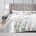 thumbnail image 3 of Flower Leaves Throw Blanket, Super Soft Anti-Pilling Flannel Bed Blankets, 60"x50", 3 of 8