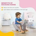 thumbnail image 5 of Qaba Baby Rocking Horse Elephant Rocking Chair Toddler Rocker Toy with Sound Wooden Base Seat Safety Belt for 1.5-3 Year Old, Gray, 5 of 9