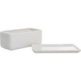 thumbnail image 5 of MyGift 10 Inch White Ceramic Rectangular Succulent Planters with Removable Tray, Set of 2, 5 of 7