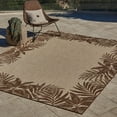thumbnail image 2 of Gertmenian  Paseo Tropic Sand Brown Casual Palm Boarder Flatweave Indoor/ Outdoor Area Rug 8'9" x 13'1" 9' x 12', 2 of 3