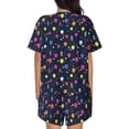 thumbnail image 6 of Fuzoiu Colored Balloons Print Women's Short-Sleeved Pajama Set,Lounge Sleepwear Set,Womens Pajama Sets 2 Piece,Button-Up Top and Shorts with Pockets-3X-Large, 6 of 7