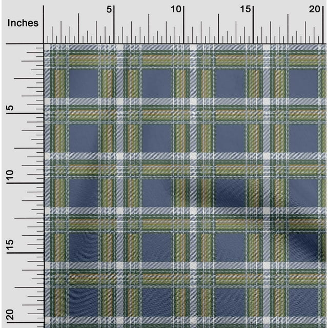 oneOone Georgette Viscose Fabric Tartan Check Print Fabric By Yard 42 Inch Wide