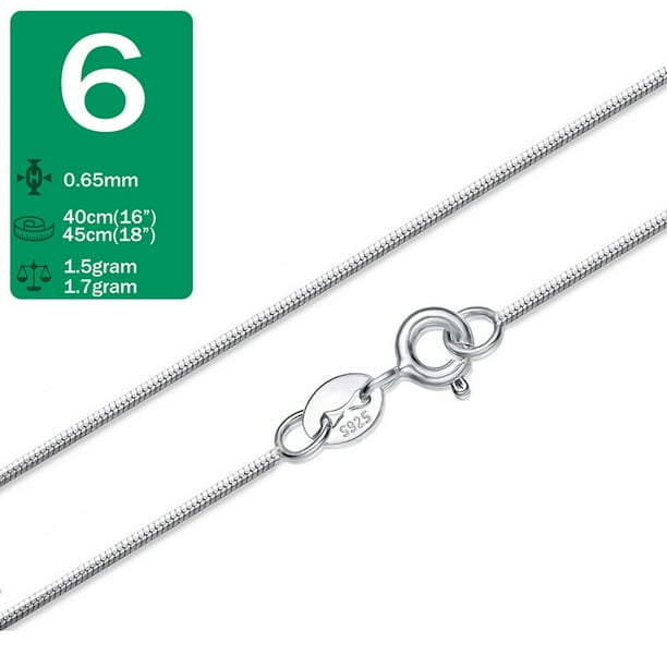 Trustdavis, cadena de caja de serpiente ondulada con agua de Plata de Ley 925 auténtica para mujer, collar de cadena de 40cm/45cm 0,7/0,8mm DC06 Tan Jianjun unisex