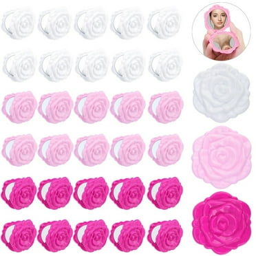 30PCS Compact Mirrors, 2.6" Mini Rose Flower Makeup Mirror, Double-Sided Handheld Pocket Mirror, Small Foldable Cosmetic Mirror for Travel Handbag Purse Pocket