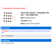 Valve Stem Seal Kit - Compatible with 2011 - 2016 BMW 550i 2012 2013 2014 2015