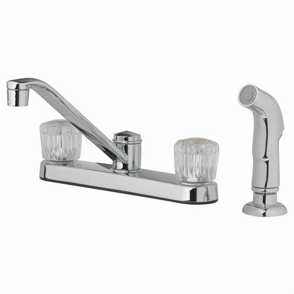 OakBrook Essentials Two Handle Kitchen Faucet with Side Sprayer, Chrome