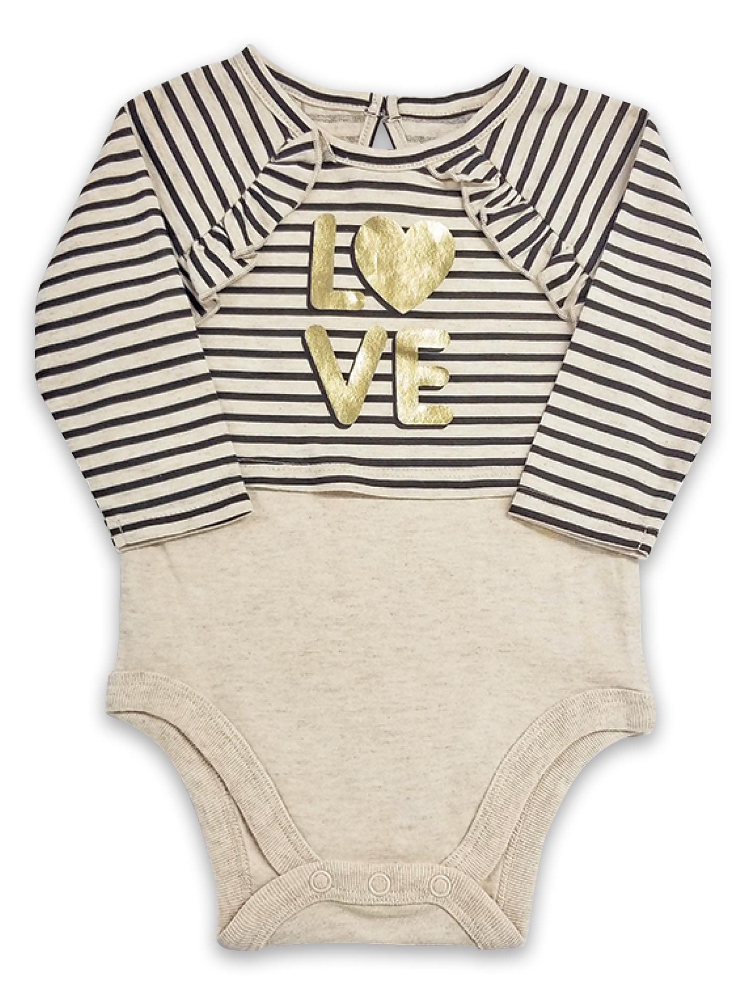 Garanimals Baby Girl Long Sleeve Ruffle Bodysuit