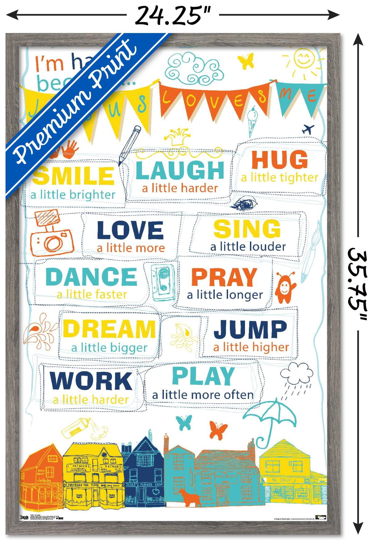 I'm Happy Wall Poster, 22.375" x 34" Framed