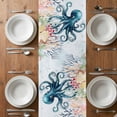 thumbnail image 6 of Coastal Nautical Octopus Table Runner - 72 Inch Long, Kitchen Dining Table Runner Dresser Scarves, Oceans Corals Starfish Jellyfish Farmhouse Decor for Coffee Tables Wedding Party Banquet, 6 of 8