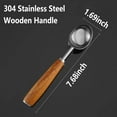 thumbnail image 2 of Small Cylindrical Ice Cream Scoop Stainless Steel with Wood Handle, Metal Ice Scoop for Freezer Silver, 2 of 5