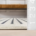 thumbnail image 2 of nuLOOM Keeva Modern Striped Fringe Area Rug, 8' x 8', Square, Keeva Beige, 2 of 10