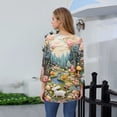thumbnail image 2 of HAVUITYY Easter 3/4 Sleeve Sweaters for Womens, Cute Bunny Eggs Printed Womens Tops, Spring Going Out Shirts for Women Wear & Gifts, 2 of 5