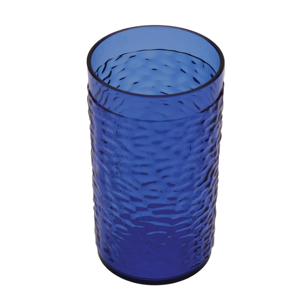 G E T Heavy Duty Shatterproof Plastic Pebbled Tumbler 12 Ounce Cobalt Blue Set Of 12