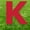 Red, variant on Blue Letter K 20 inches tall