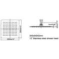 thumbnail image 5 of 12-inch Large Shower Head, Adjustable Rectangle Shower Head Replacement, 5 of 5