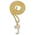 thumbnail image 3 of CBC Crown Rhinestone Studded Crown Small Initial Alphabet Letter Pendant Necklace 24" Cuban Chain Necklaces in Gold Tone (Gold - J), 3 of 4