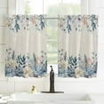 thumbnail image 3 of Christmas Eucalyptus Kitchen Curtain 2 Panels Curtains 54 Inch Length, Curtains Rod Pocket Curtains Window Drapes Treatment Window Cafe Curtains 42''''x54'''' Winter Snowflake Farmhouse Flower, 3 of 5