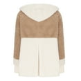 thumbnail image 5 of IROINNID Cardigan for Women Open Front Clearance And Winter Loose Hoodie Patchwork Color Female Blouse Plush Cardigan Long-sleeved Coat,Khaki, 5 of 6