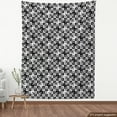 thumbnail image 4 of Geometric Sofa Upholstery Fabric by the Yard, Minimalist Forms Shaping Internal Squares Mosaic Modern Design Repetition, Decorative Fabric for DIY and Home Accents, Black and White by Ambesonne, 4 of 5