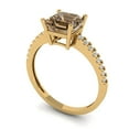 thumbnail image 2 of 2.7 ct Cushion Cut Simulated Champagne Diamond Solitaire with Accents Engagement Ring for Women in 18K Yellow Gold, 2 of 5