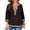 Black, variant on Plus Size V Neck Ethnic Style Printed Three Quarter Sleeve Shirt Top for Women Loose Fit Comfortable Blouse Tunic