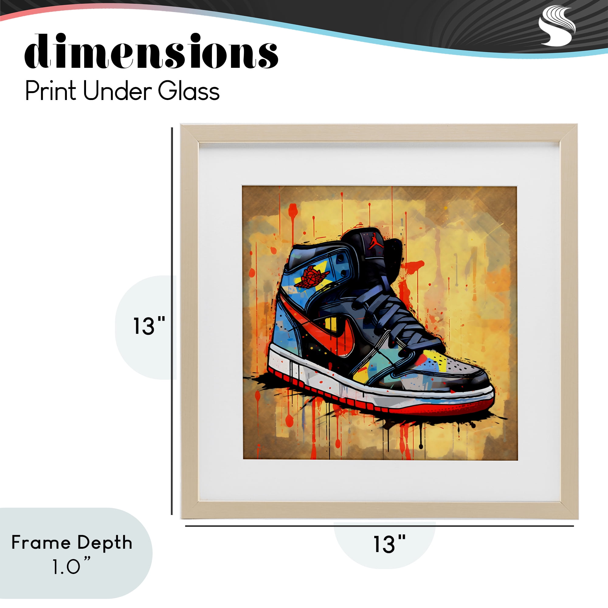 Stupell Industries Sporty Sneaker Drips Birch Framed Print Under Glass, design by Creative Studio