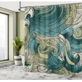 thumbnail image 4 of Ambesonne Abstract Shower Curtain, Paisley Pattern Swirled, 69"Wx75"L, Grey Yellow, 4 of 4