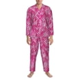 thumbnail image 3 of Sikiie shiny with pink heart Print Mens Pajama Set, Soft Warm Long Sleeve Sleepwear, Cozy Button-Down Pjs for Men-XX-Large, 3 of 7