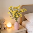 thumbnail image 4 of Ramo de flores artificiales - Plantas decorativas sintéticas, arreglo de tela de plástico para centro de mesa de oficina en casa, rosa amarillo blanco morado, 13,39 x 5,91 in, 4 of 6